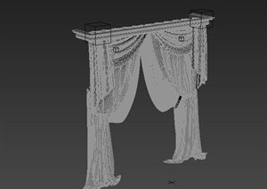 一道布艺窗帘设计3DMAX模型