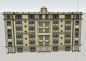 某欧式六层办公建筑设计SU(草图大师)模型