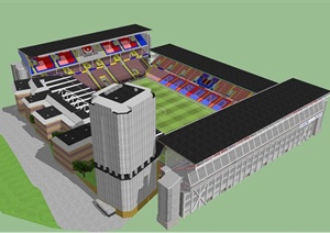 某个足球场建筑设计SU(草图大师)模型