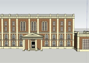 某四层欧式教学楼建筑设计SU(草图大师)模型