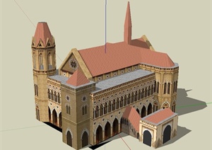 弗里尔大厅建筑设计SU(草图大师)模型