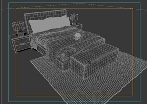 室内空间现代风格床3DMAX模型