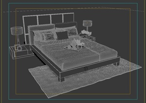 一张简约床设计3DMAX模型