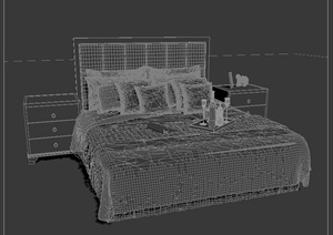 一张中式床设计3DMAX模型