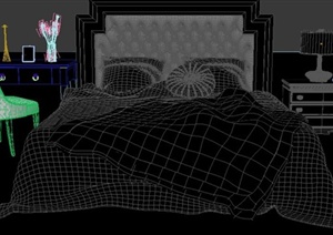 某欧式卧室床设计3DMAX模型