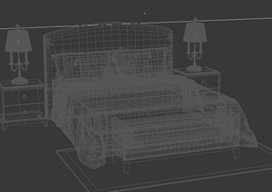 欧式双人床3DMAX模型