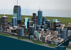 现代风格城市综合区建筑设计SU(草图大师)模型