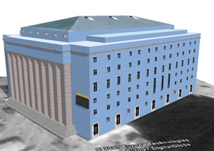 斯德哥尔摩音乐厅建筑设计SU(草图大师)模型