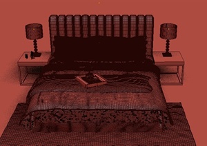 某现代室内家具床设计3DMAX模型