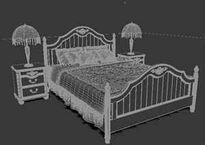 室内设计欧式床3DMAX模型