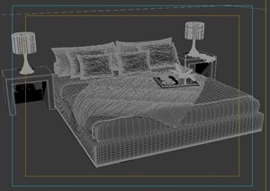 一张床设计3DMAX模型素材