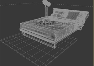 室内装饰现代床3DMAX模型