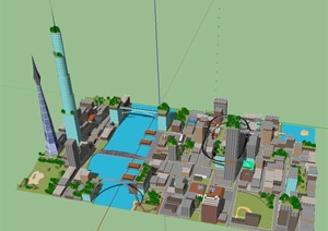 某城市区建筑规划设计SU(草图大师)模型