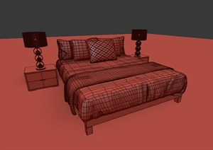 某现代风格住宅空间家具床设计3DMAX模型