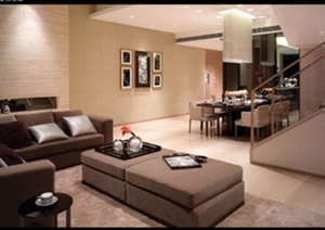 香港复式住宅室内装饰设计施工图（含效果图）