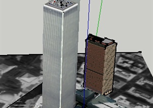 城市超高层标志性办公建筑设计SU(草图大师)模型