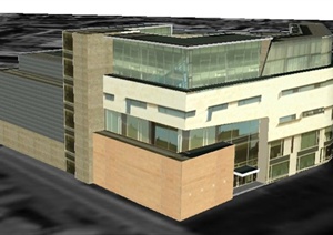 某音乐学院教学楼建筑设计SU(草图大师)模型