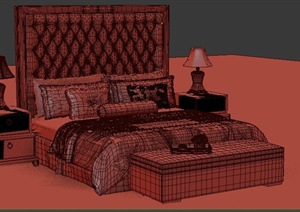 某欧式卧室家具床设计3DMAX模型