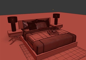 现代风格某住宅空间家具床设计3DMAX模型