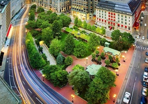 波士顿邮政广场公园景观设计实景图