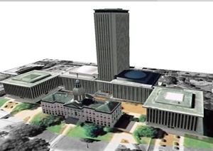 佛罗里达州国会大厦建筑设计SU(草图大师)模型