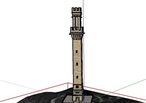 某欧式高层景观塔设计SU(草图大师)模型