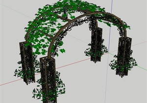 一个拱门形花架设计SU(草图大师)模型