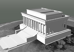 林肯纪念堂建筑设计SU(草图大师)模型