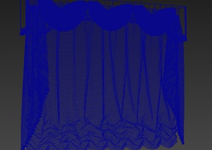 室内蓝色窗帘3DMAX模型