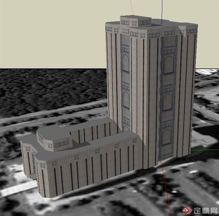 某大厦建筑设计SU模型(1)