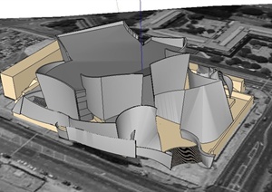 迪斯尼音乐厅建筑设计SU(草图大师)模型