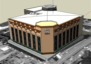 某零售商场建筑设计SU(草图大师)模型