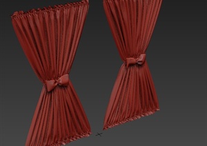 两扇窗帘设计3DMAX模型