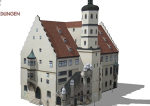 欧式风格住宅居住建筑设计SU(草图大师)模型