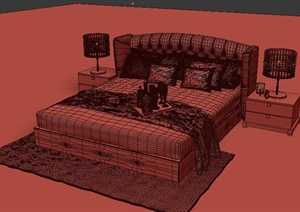 某欧式住宅空间家具床设计3DMAX模型