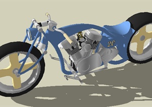 现代摩托车设计SU(草图大师)模型