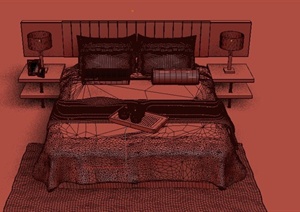现代某住宅卧室家具床设计3DMAX模型