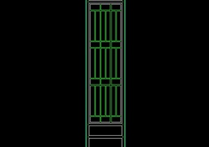 某古典中式单扇条形门设计CAD图