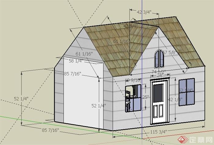 现代风格餐厅小屋建筑设计SU模型(1)