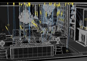 欧式风格别墅客餐厅室内装饰设计3dmax模型