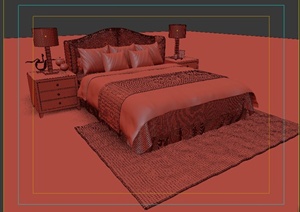 某张简欧式床设计3DMAX模型