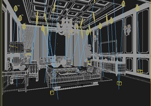 欧式别墅客厅室内设计3dmax模型