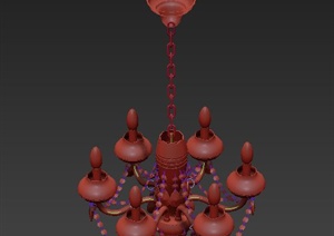 一盏烛台形吊灯设计3DMAX模型