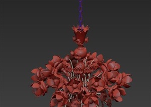 一盏花篮形吊灯设计3DMAX模型