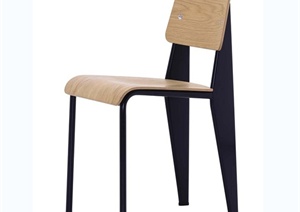 一个现代木头椅子设计3DS模型