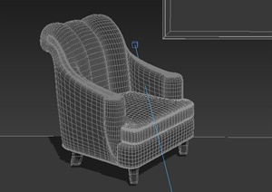 室内家具现代单人沙发3dmax模型