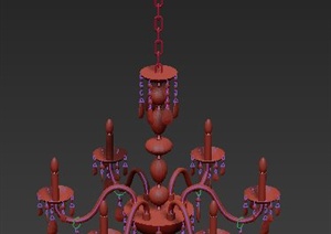 一盏烛台水晶灯设计3DMAX模型