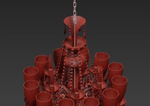 一盏两层水晶吊灯设计3DMAX模型