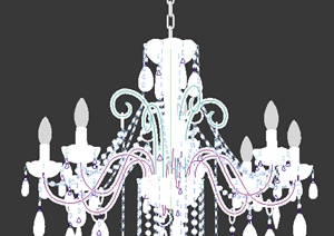 欧式室内水晶吊顶吊灯3DMAX模型