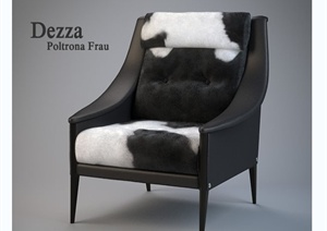 一个牛奶斑纹椅子设计3DMAX模型